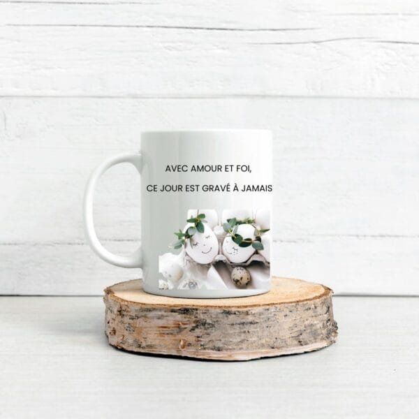 Mug céramique personnalisé - Avec amour et foi