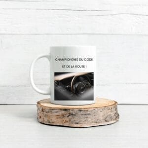 Mug céramique personnalisé - Champion(ne) du Code et de la Route