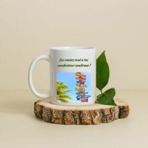 Mug céramique personnalisé - Le Permis En Poche, Les Routes T’Appartiennent
