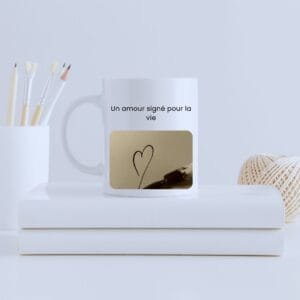 Mug céramique personnalisé - Un amour signé à deux